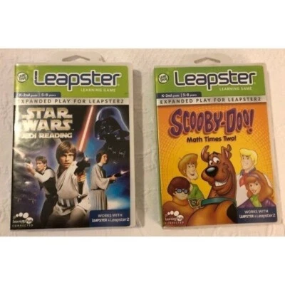 LEAPSTER STAR WARS JEDI READING AND SCOOBY DOO MATH TIMES 2 GAMES - Image 1 of 4