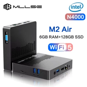 MLLSE M2 Air Mini PC - Intel Celeron N4000, Windows 11 Pro, 6GB RAM + 128GB - Picture 1 of 9