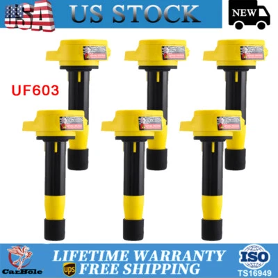 6Pack Ignition Coils UF603 For 2009-2015 Honda Pilot 2009-2012 Acura RL V6 3.5L - Image 1 of 4