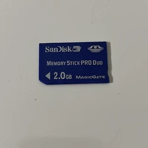 SanDisk Memory Stick Pro Duo 2 GB Blue MagicGate for Sony PSP - Picture 1 of 2