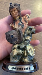 Meerchi MRH Native American w/ Bear Standing Statue Figure Shelf Desk Decor C1 - Picture 1 of 12