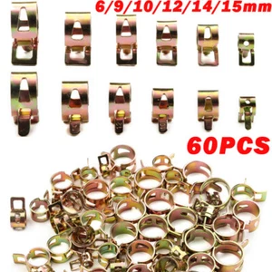 60pcs Spring Clips Fuel Hose Line Water Pipe Air Tube Clamps 6/9/10/12-14/15mm - Picture 1 of 12