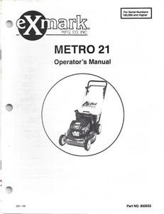 ExMark Metro 21 Walk Behind Mower Operator's Manual S/N 160,000 & Higher - Picture 1 of 2
