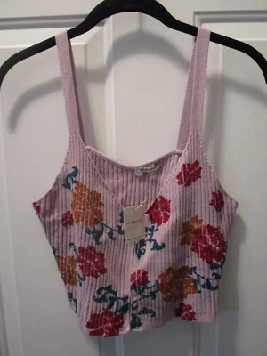 CAMI FREE PEOPLE INTIMATELY ROXO MALHA FLORAL COM NERVURAS TAMANHO PEQUENO NOVO - Imagem 1 de 2
