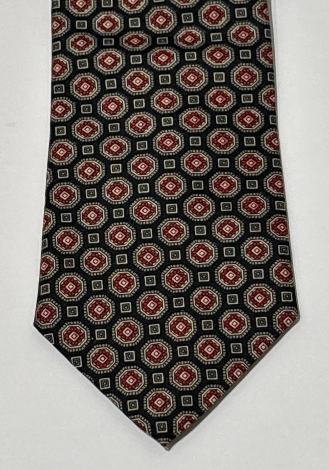 Corbata Evan Picone para hombre toda seda lujosa geométrica X larga EE. UU. 62” X 3,5” Foto 1 de 4