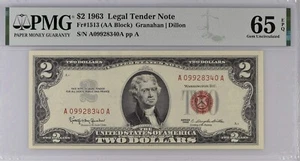 USA 1963, 2 Dollars, Fr 1513, Legal Tender, AA Block, PMG 65 EPQ - Picture 1 of 4