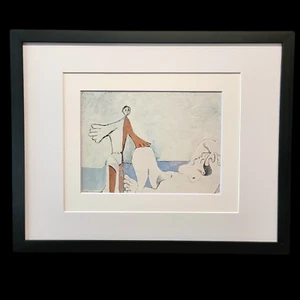 Pablo Picasso Man and Woman by the Sea Collectible Framed Offset Print - Picture 1 of 3