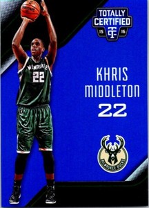 2015-16 Panini Totally Certified Mirror Blue Khris Middleton 75/99 Milwaukee
