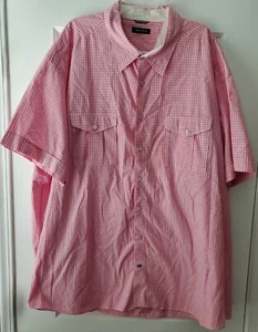 Nautica Mens Short Sleeve Plaid Button Up Shirt Size 4X - 100% Cotton - EUC - Picture 1 of 10