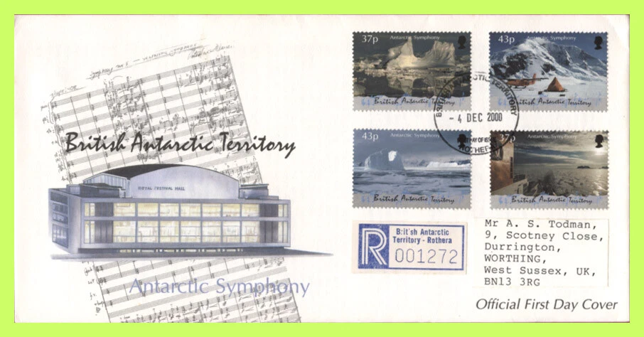British Antarctic Territory 2000 Antarctic Symphony set on reg. First Day Cover - Image 1 of 1