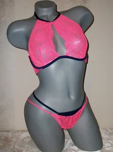  Neu mit Etikett Victoria Secret sehr sexy hochgeschlossener Spitzen-BH 34C S Cheekini BH-Set  - Bild 1 von 5