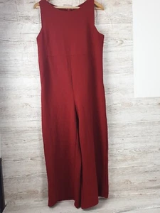 Women’s Zara Basic Red Sleeveless Jumpsuit Sz M  Back Zip ,Great Condition 👍  - Picture 1 of 15