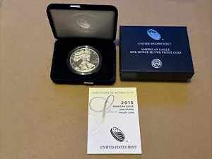 2015-W PROOF AMERICAN SILVER EAGLE ONE OUNCE COIN ORIGINAL US MINT BOX&COA - Picture 1 of 8