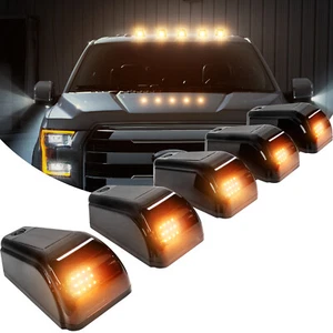 Luces de cabina con energía solar 5 piezas luz LED de techo para remolques de camiones camioneta ámbar - Imagen 1 de 16