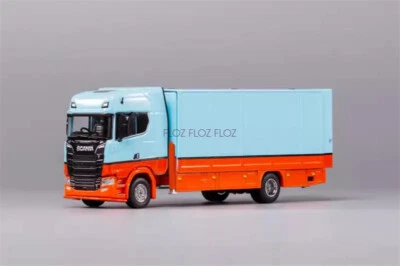 1:64 for GCD for Scania S 730 Enclosed Double deck tow trucks Blue-Orange RHD - Image 1 of 4