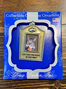 Cats Leave Paw Prints On Your Heart Photo Frame Ornament NEW - Picture 1 of 4