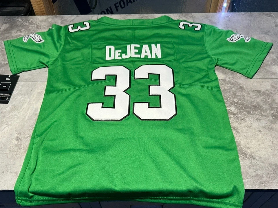 Camiseta deportiva verde Kelly Cooper DeJean Philadelphia Eagles juvenil talla grande nueva con etiquetas. L Foto 1 de 4