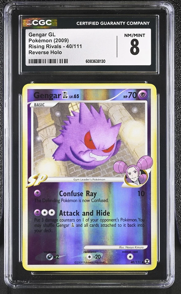 CGC 8 Gengar GL 2009 Rising Rivals 40/111 Reverse Holo Pokemon Card - Image 1 of 2