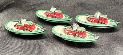 4 1987 DE COLECCIÓN 1.5" MINIATURA MICRO MÁQUINAS REMOLCADORES REMOLQUE MARINO VERDE GALOOB Foto 1 de 4