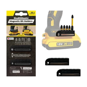 StealthMounts Black Magnetic Bit Holder for DeWalt XR & Flexvolt Tools (2-Pack) - Picture 1 of 3