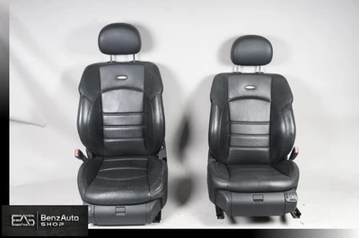 Juego de asientos delanteros deportivos de cuero térmico negros OEM Mercedes W219 CLS63 AMG Foto 1 de 4