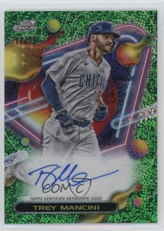 2023 Topps Cosmic Chrome Green Space Dust Refractor /75 Trey Mancini Auto - Image 1 of 2
