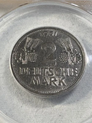 1951-G West Germany 2 Mark Graded AU 50 by ANACS - Image 1 of 4