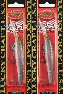 (LOTE DE 2) LUCKY CRAFT STAYSEE 90SP V2 7/16OZ SS90SPV2-238 GHOST MINNOW CR6133 - Imagem 1 de 3