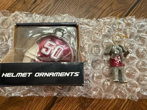 Alabama Crimson Tide  Football Christmas Ornaments - Glass helmet & Big AL - Picture 1 of 6