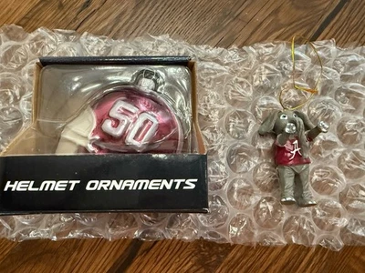 Alabama Crimson Tide  Football Christmas Ornaments - Glass helmet & Big AL - Image 1 of 4