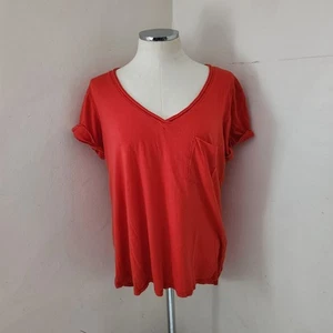 Top donna T. La rosso scollo a V manica corta taglia large - Foto 1 di 5