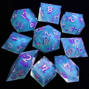Halloween 9 Polyhedral Resin DnD Sets Dice Specter for Dungeons Dragons RPG - Picture 1 of 3