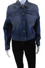 7 For All Mankind Womens Oversize Button Up Denim Jean Jacket Blue Size XS