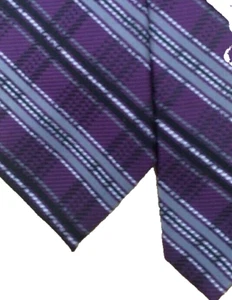 Arrow Luxus Krawatte schmal 100 % Seide lila/schwarz/silber klassisch 3 Zoll - Bild 1 von 5