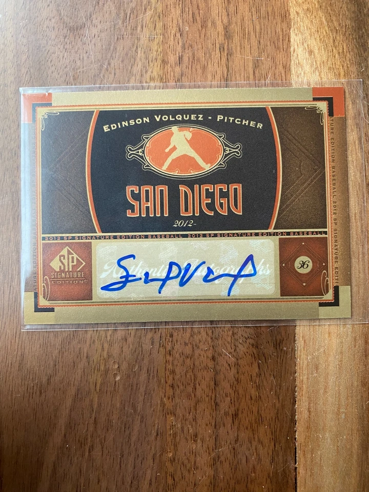 A48,805 - 2012 SP Signature #SD4 Edinson Volquez Autograph - Image 1 of 1