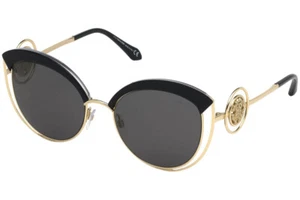 Roberto Cavalli Montemignaio RC1086 01A Black Round Cat Eye Sunglasses 55-19-140 - Picture 1 of 4