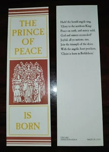 "THE PRINCE OF PEACE IS BORN" CHRISTMAS BOOKMARK - C.R. Gibson - Lot of 5 - Picture 1 of 3