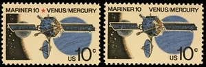 US Scott # 1557a 1975 rojo omitido y 1557 - Mariner 10 - montado sin montar o nunca montado - Imagen 1 de 1