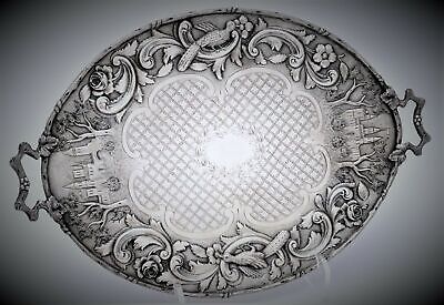 The Loring Andrews Repousse Castle Landscape Sterling Silver  Tray • 6,271.02$