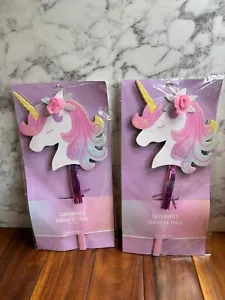 Nuovo Set 2 Centrotavola Unicorno Decorazioni Festa Compleanno 16" (H) x 8" (W) - Foto 1 di 6
