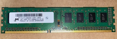 Micron MT8JTF12864AZ-1G4F1 1GB DIMM PC3-10600 DDR3 1333MHz Desktop RAM 240 - Image 1 of 2