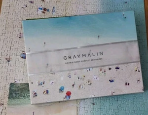 Gray Malin Double Sided Beach Puzzle 500 Piece Includes 2 Oversized Post Card - Picture 1 of 4
