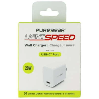 Pure Gear Light Speed 20W USB-C Universal Fast Wall Charger White - Image 1 of 2
