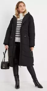 Borg Premium wattierter Wintermantel für Damen UK-Größe Small schwarz. Teddyfleece - Bild 1 von 5