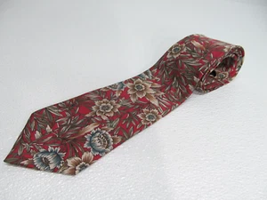 Wembley Red Multicolor Floral 100%  Silk Neck Tie 57" Made in USA - Picture 1 of 4