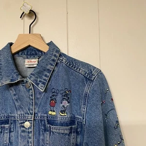 Disney Store Embroidered Mickey & Minnie Mouse Denim/Jean Jacket, Small. - Picture 1 of 10