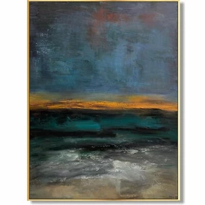 Abstract Art Original Painting Sunset Horizon - Picture 1 of 6