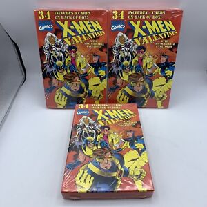 Vintage 1995 Marvel X-Men Box Of 34 Valentine Cards Lot Of 3 SEALED NEW