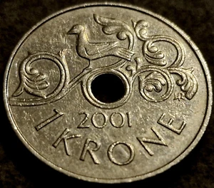Norway 1 Krone Coin - Random Year 1997 - 2016 Circulated Money - Picture 1 of 3