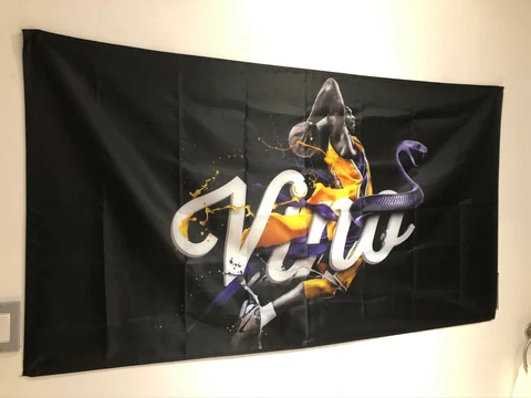 KOBE BRYANT Vino Black Mamba Flag Fabric Wall Tapestry Banner Cover